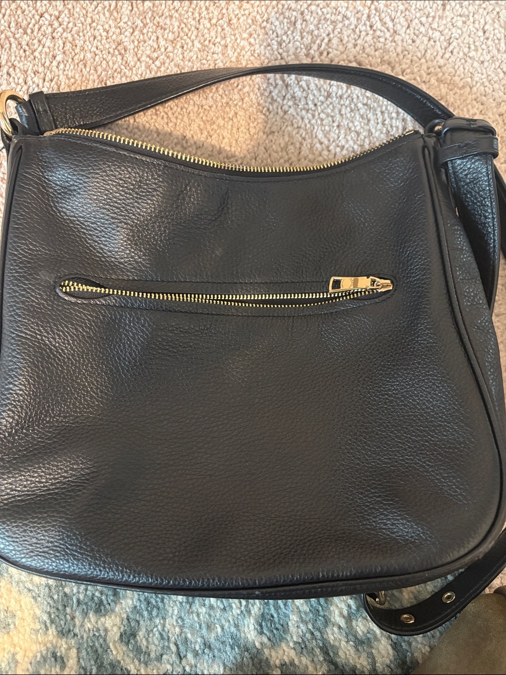Coach Black Pebbled Leather Hobo Shoulder Bag with Gold Hardware - Picture 5 of 7
